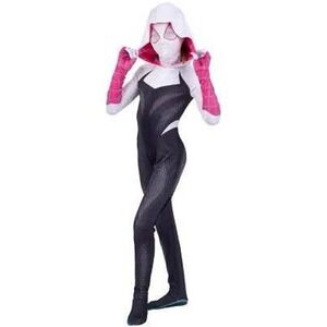 Child Spider Gwen Costume Jumpsuit Mask Spider-Verse Spiderman Large 10-12 NEW